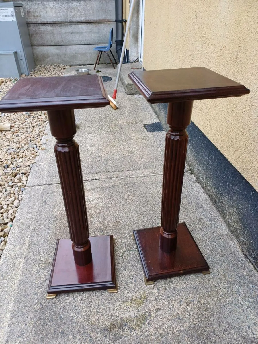 Vintage Mahogany Plant Stands - Image 4