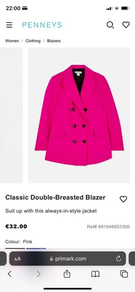 BRAND NEW Classic Pink Blazer: Size 8 - Image 1