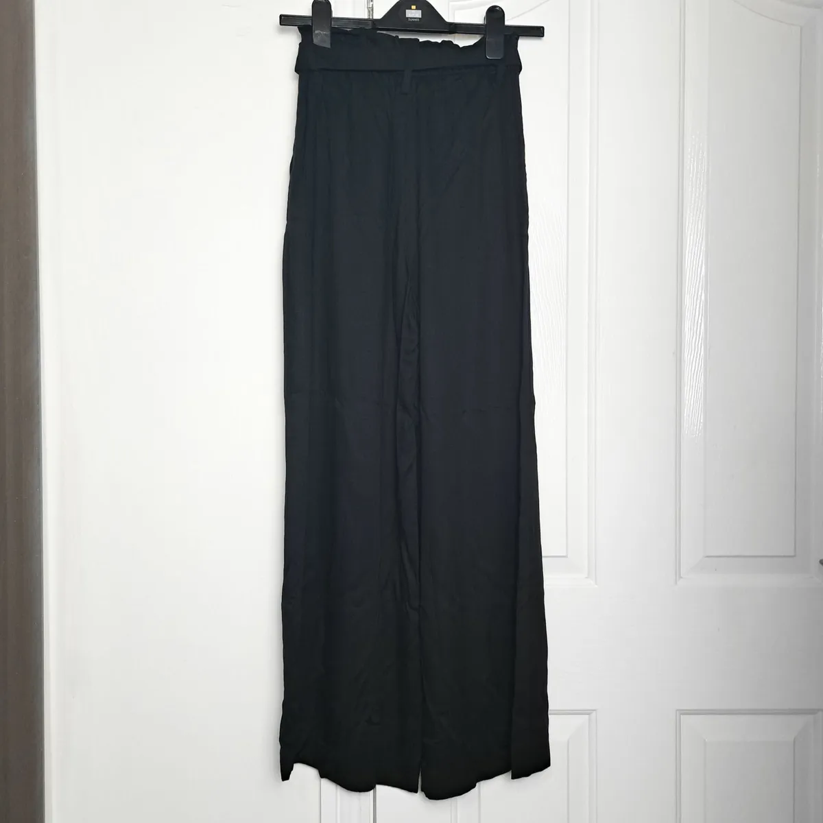 H&M Black Wide Leg Paperbag Trousers 6UK/34EU - Image 3