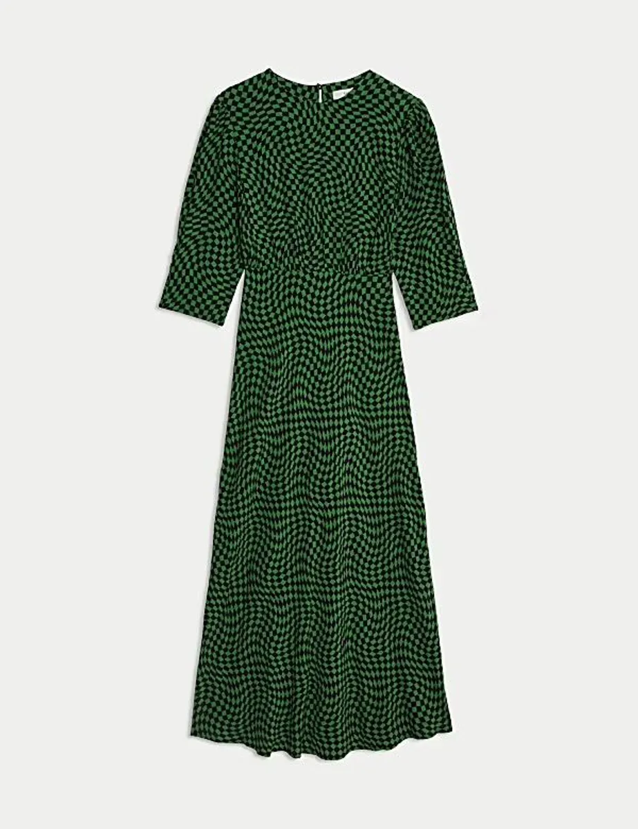 BRAND NEW M&S Ladies Printed Round Neck Dress: Size 14 - Image 2