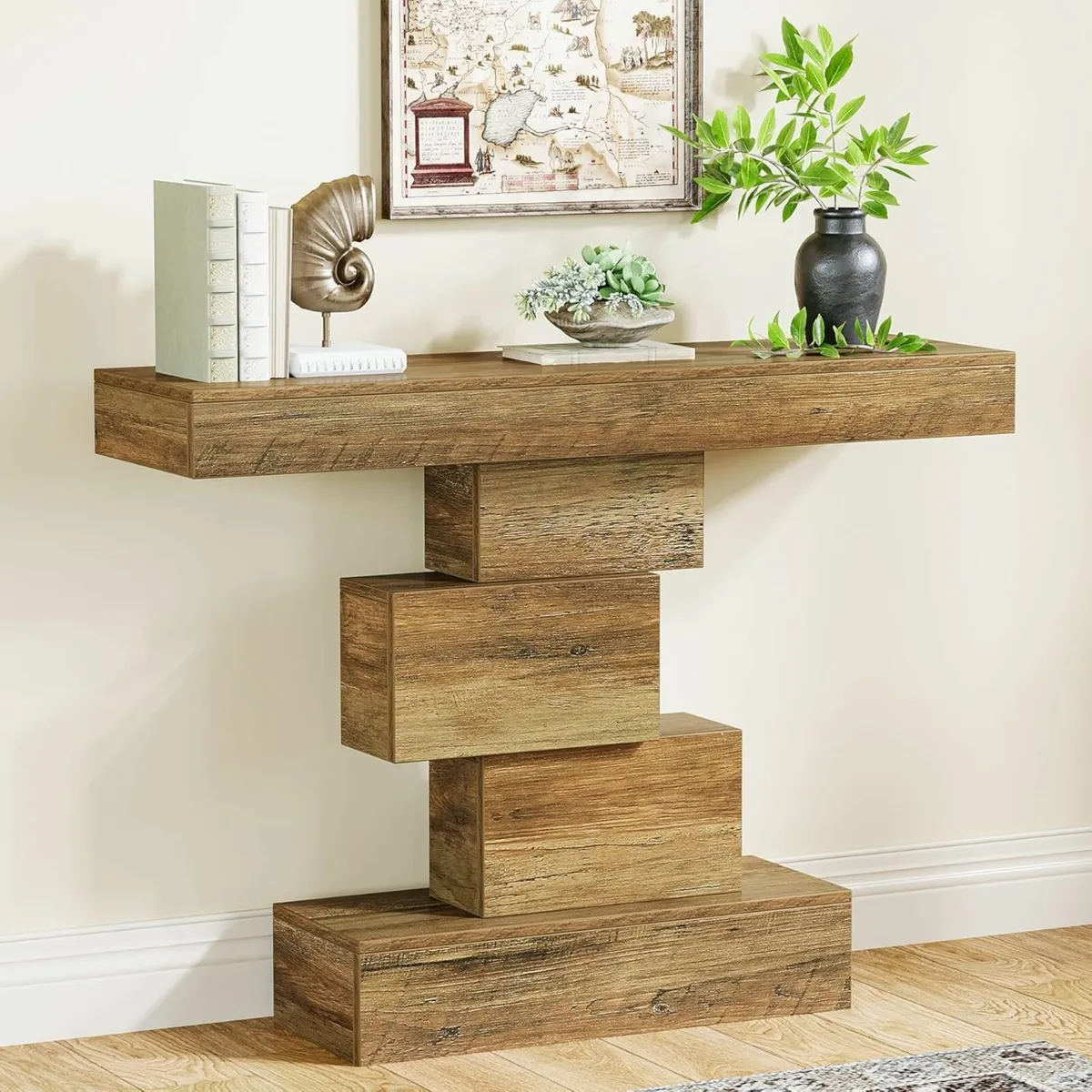 Farmhouse Console Table 42.5 Inch Narrow Sofa Tabl - Image 1
