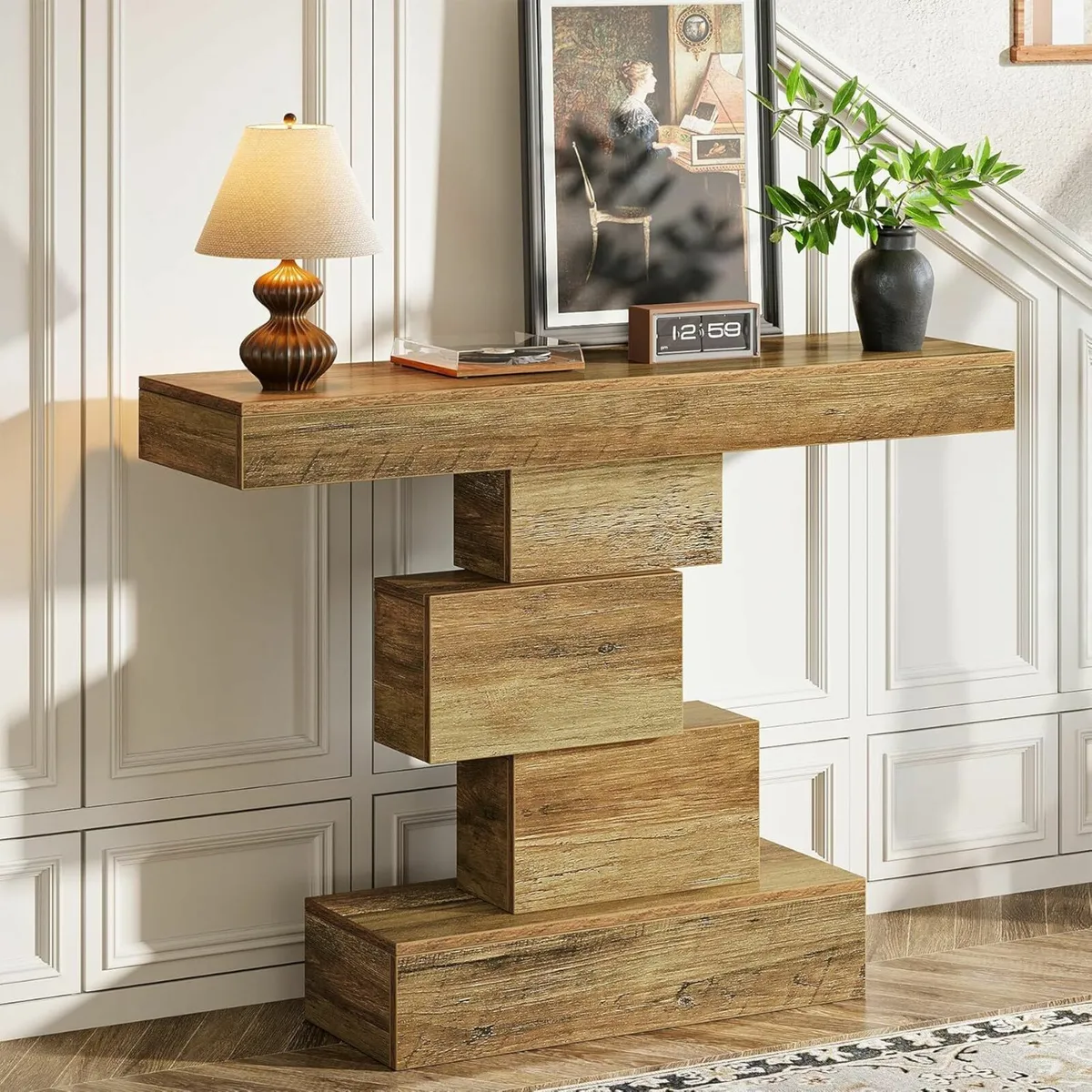 Farmhouse Console Table 42.5 Inch Narrow Sofa Tabl - Image 4