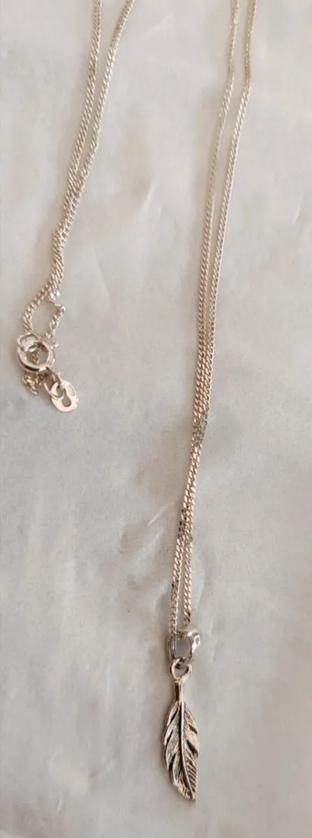 Sterling silver leaf pendant - Image 4