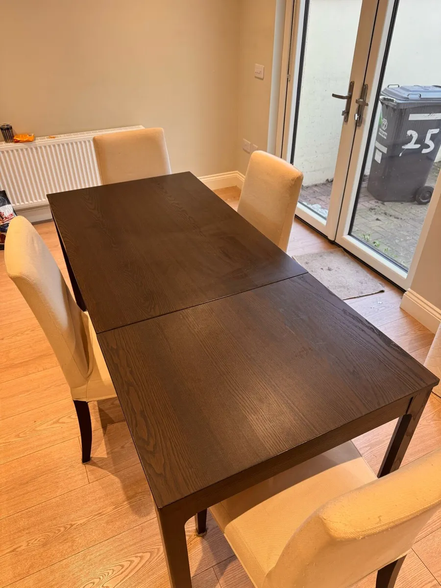 Extendable Dining Table with 4 Chairs - Image 1