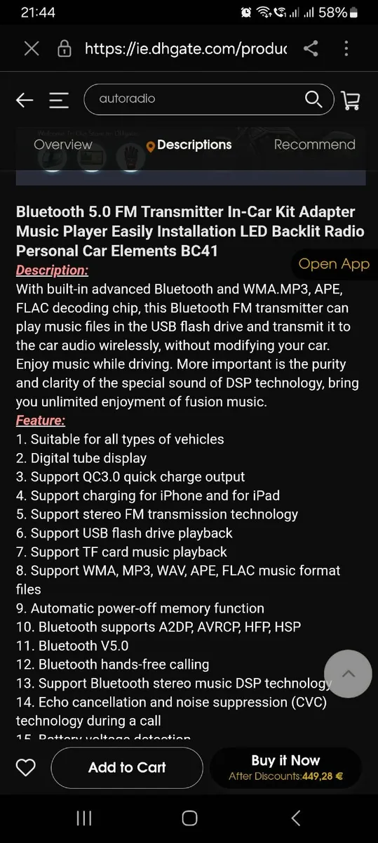 Brand New - Bluetooth 5.0 FM Transmitter In-Car - Image 3