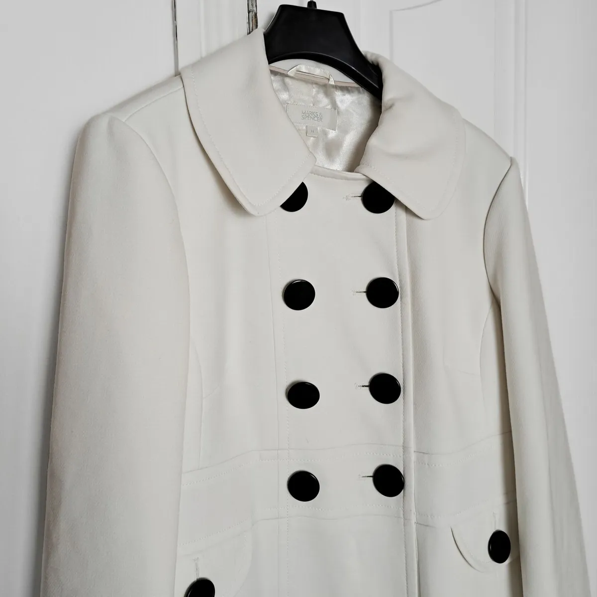 Marks & Spencer White Cream Long Coat 14UK/42EU - Image 3