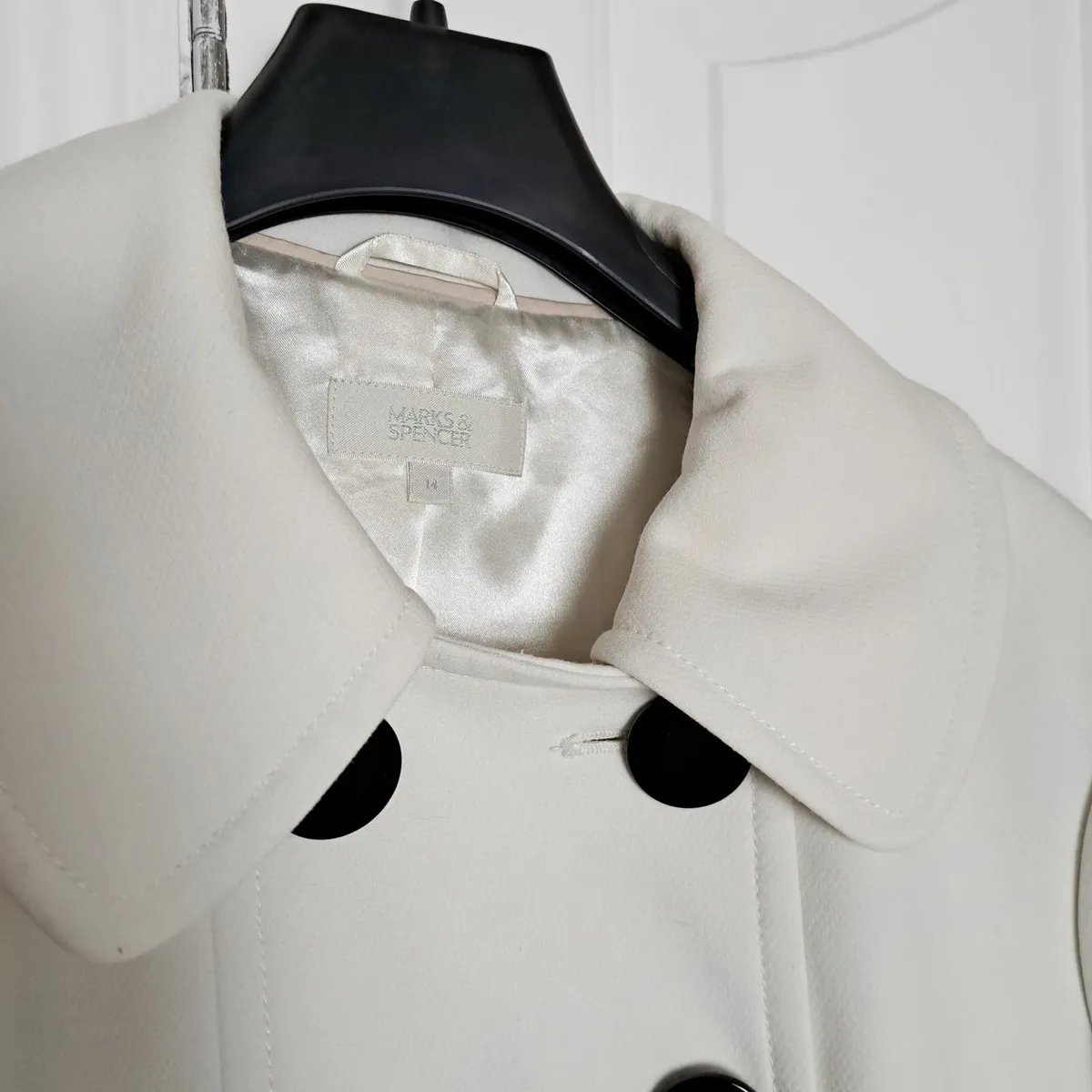 Marks & Spencer White Cream Long Coat 14UK/42EU - Image 4