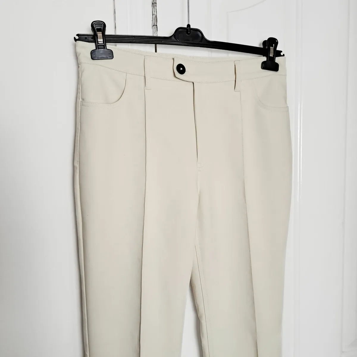 Massimo Dutti White Cream Flared Trousers 40EU - Image 2