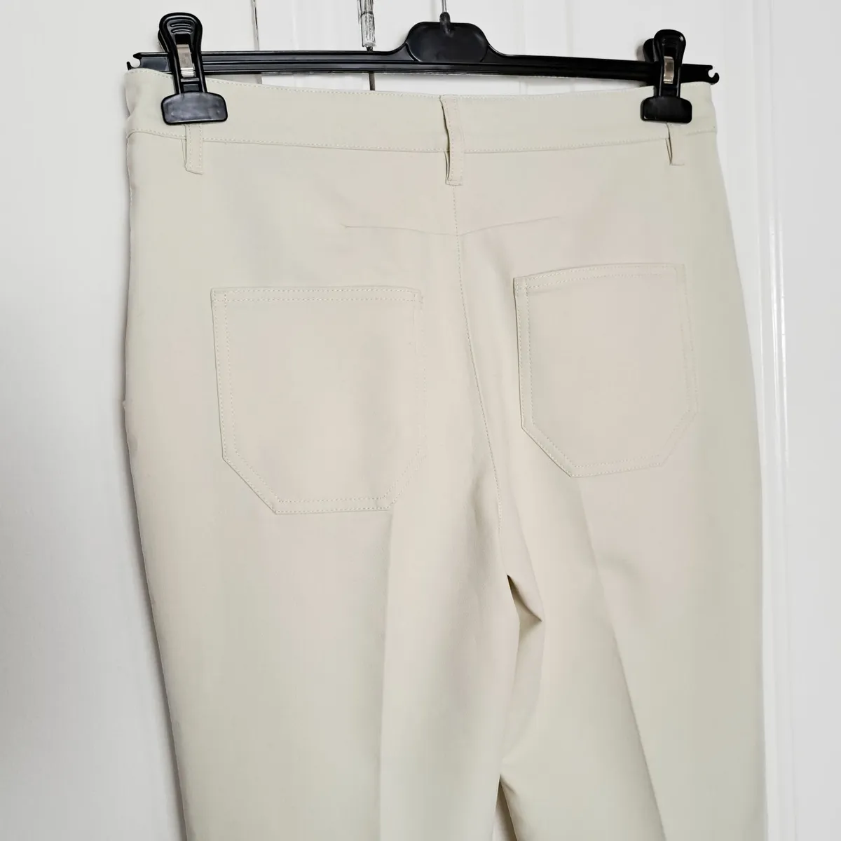 Massimo Dutti White Cream Flared Trousers 40EU - Image 3