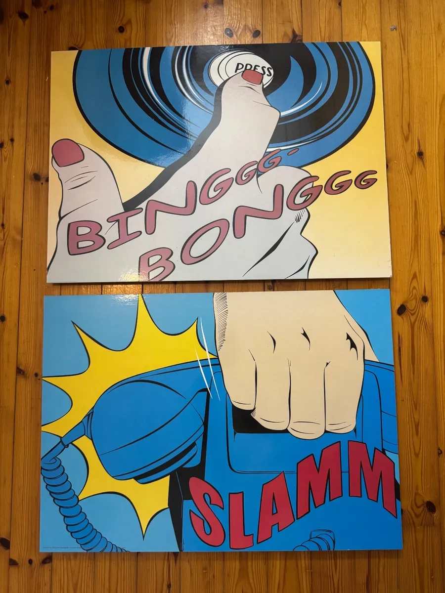 IKEA Pop Art Comic Wall Art – 2 Wooden Art Boards - Image 1