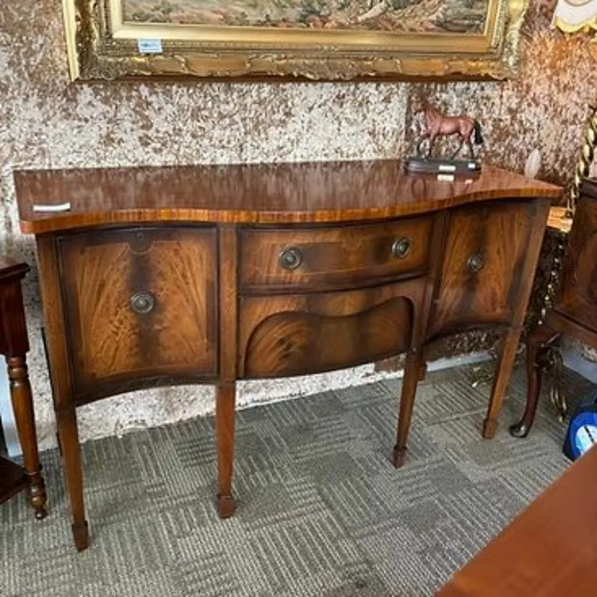 Beautiful mahogany bow front serpentine sideboard
