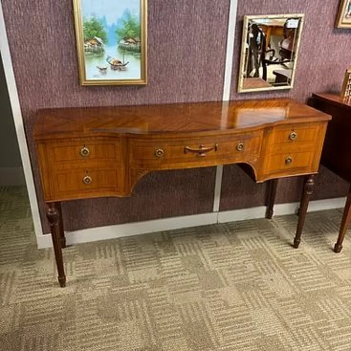 Beautiful mahogany serpentine sideboard