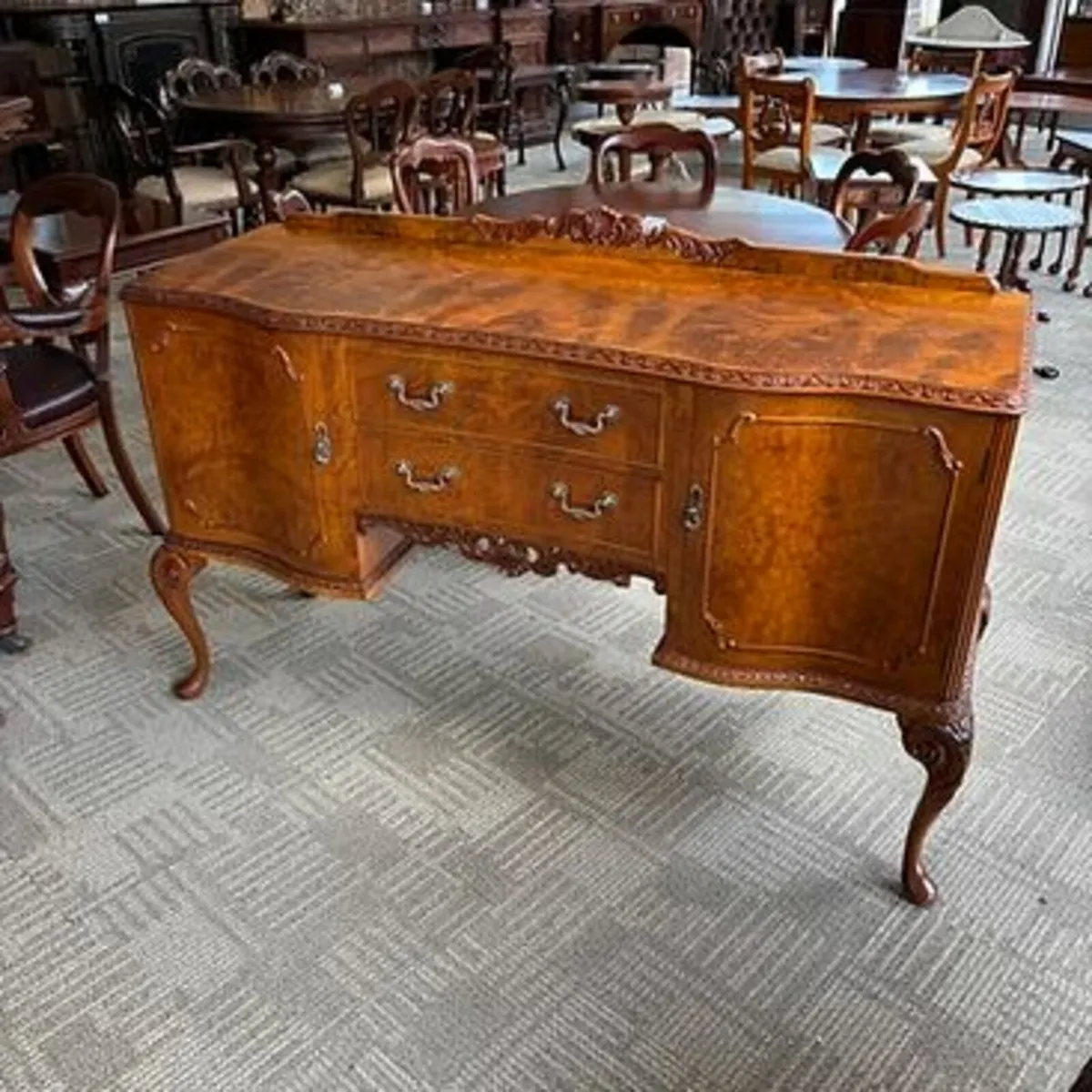 Fabulous four door mahogany flamed sideboard