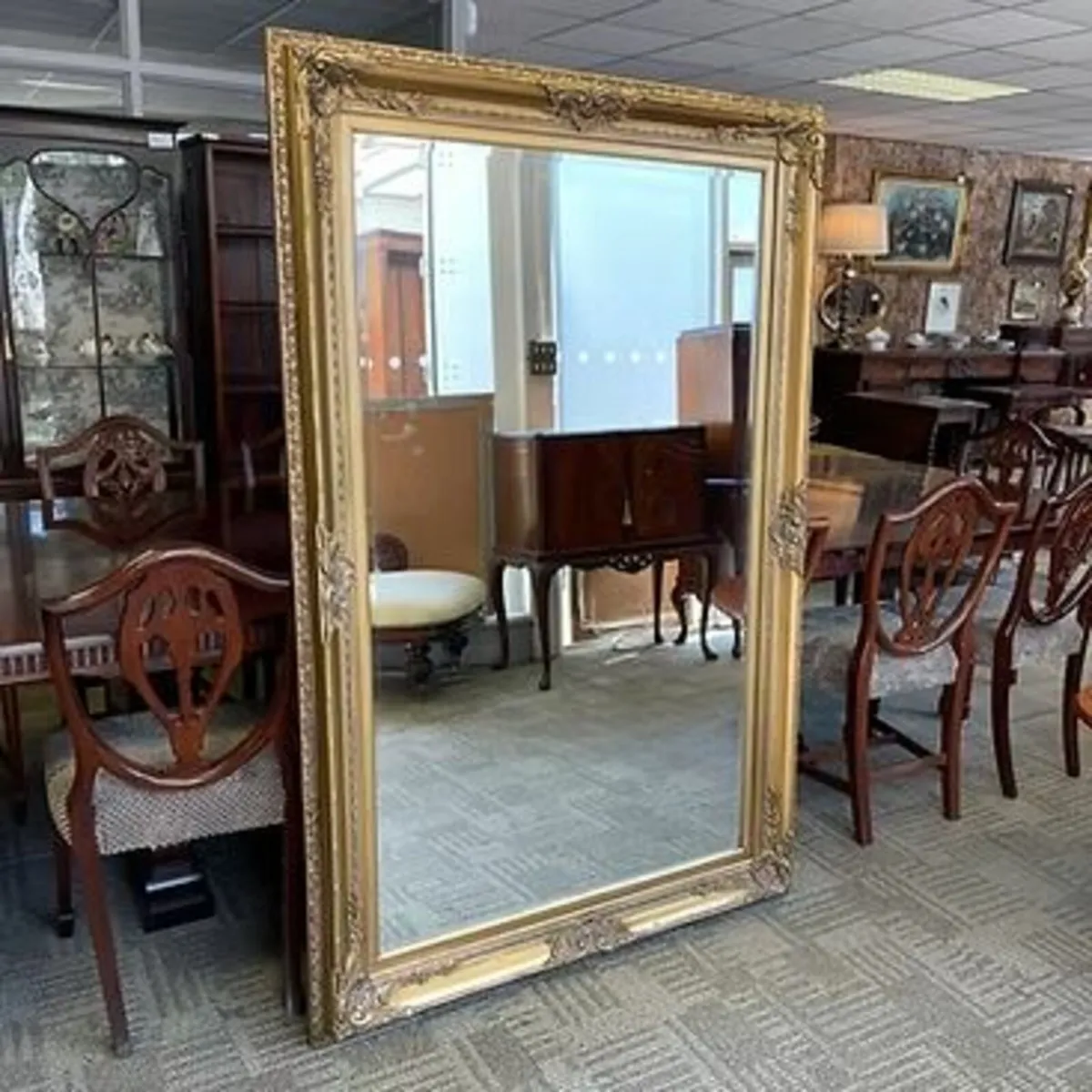 Beautiful ornate giltwood floor mirror