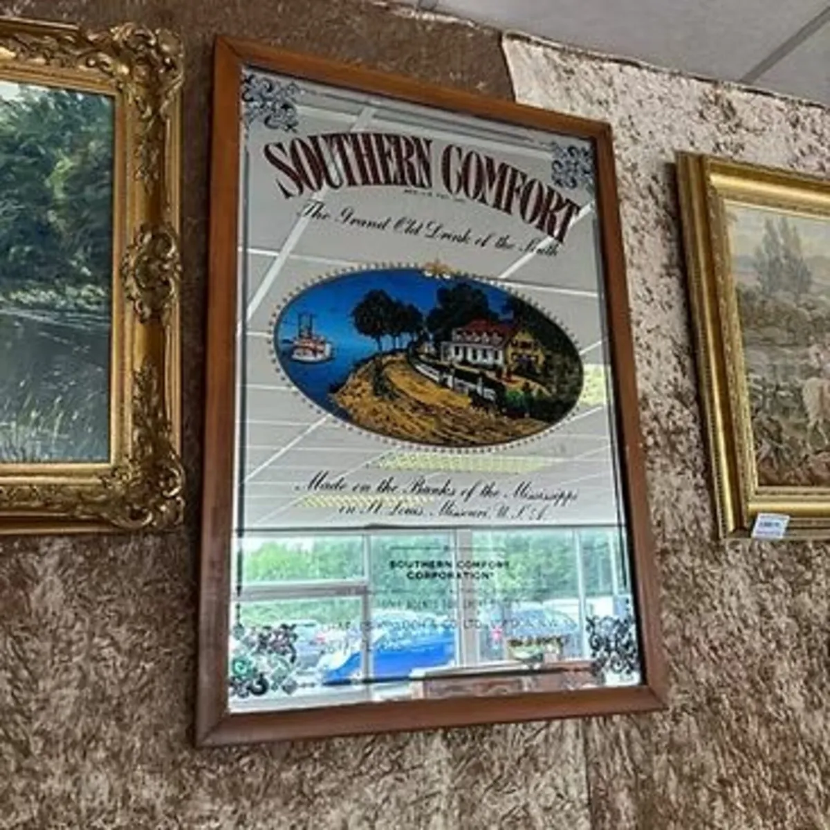 1970s, Southern Comfort wall mirror