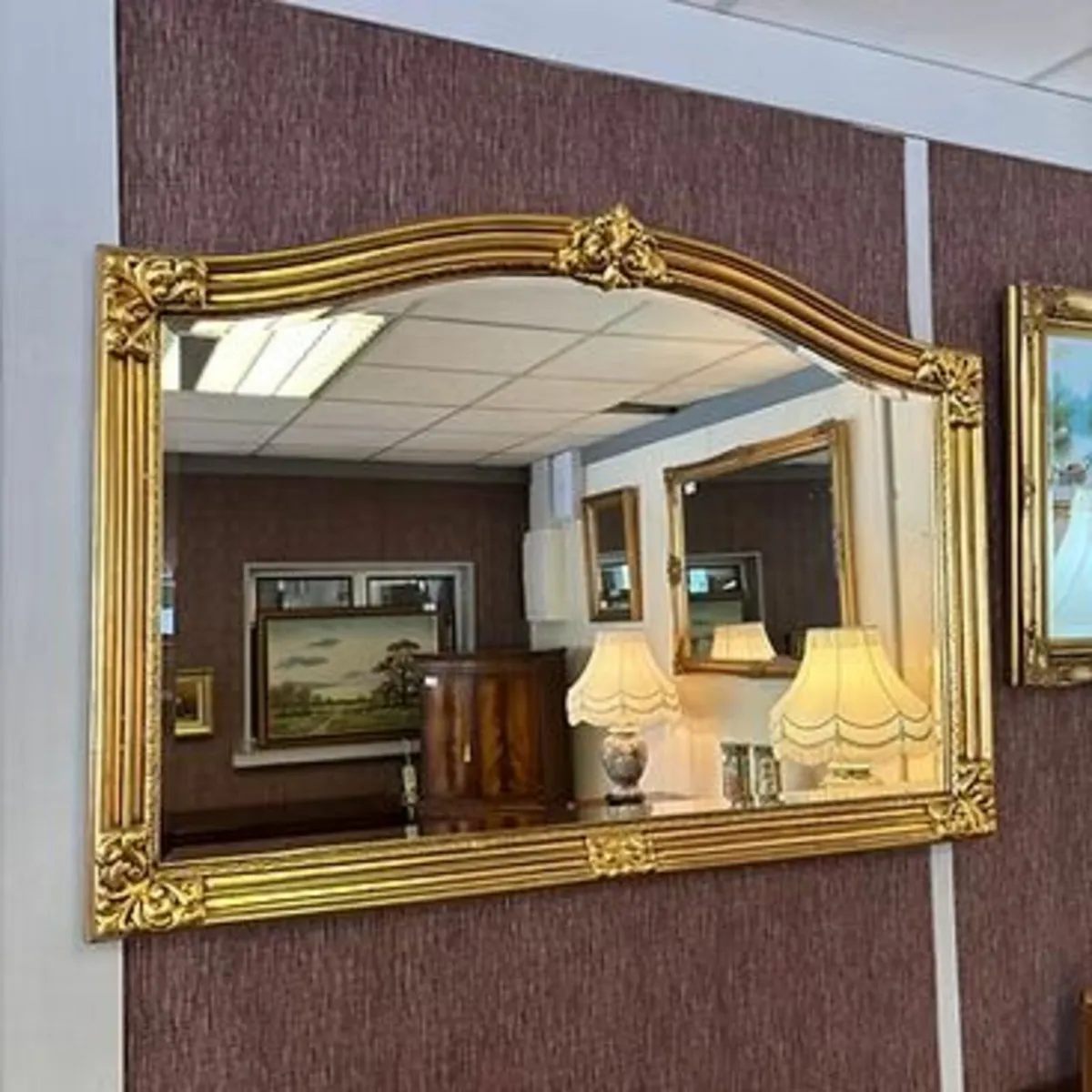 Beautiful arch top distressed wall mirror, ornate