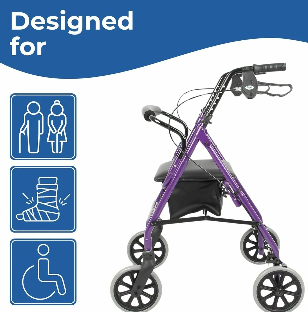 Four Wheel Rollator, Mobility Walker - Image 4