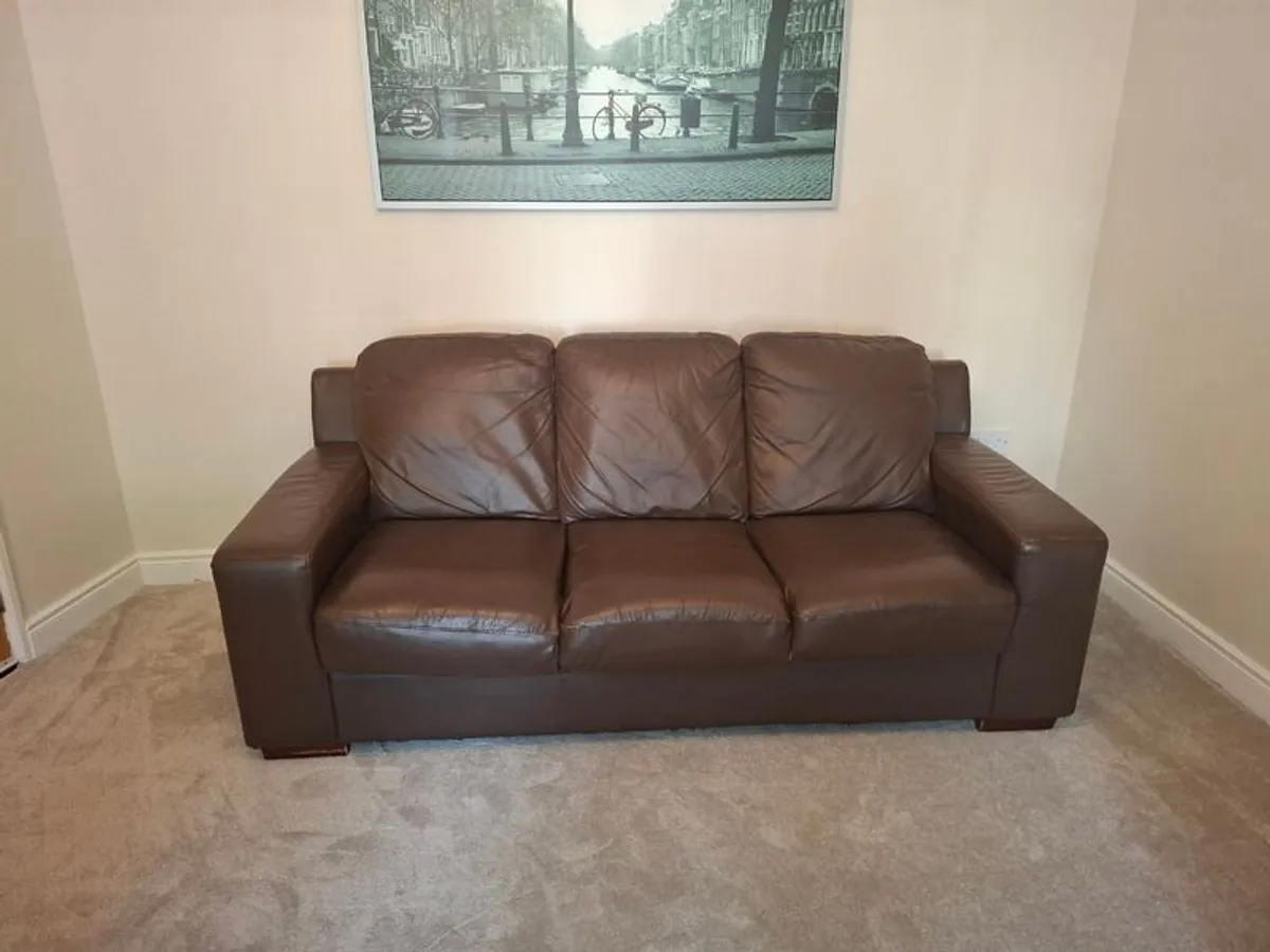 FREE TO TAKE 3 and 2 seater leather sofa couch - Image 1