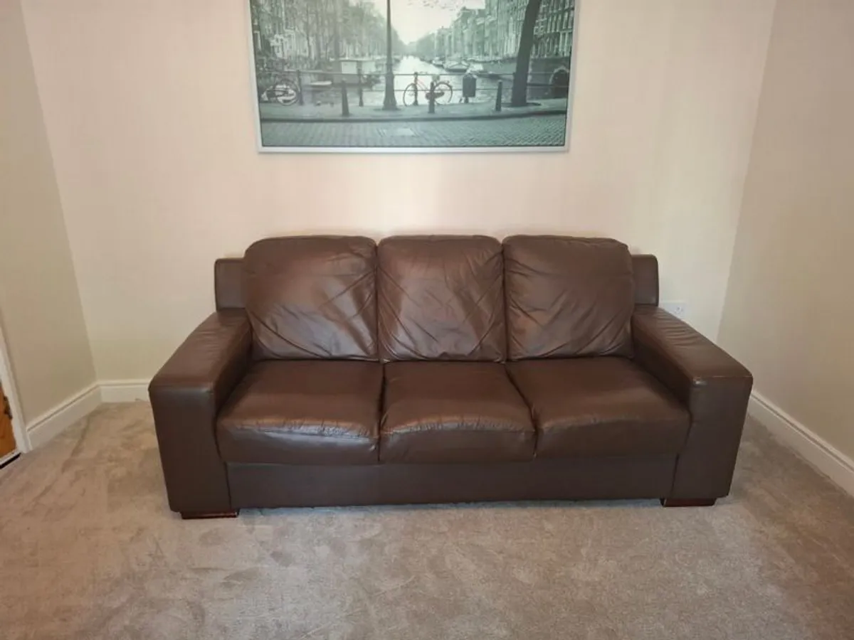 FREE TO TAKE 3 and 2 seater leather sofa couch - Image 4