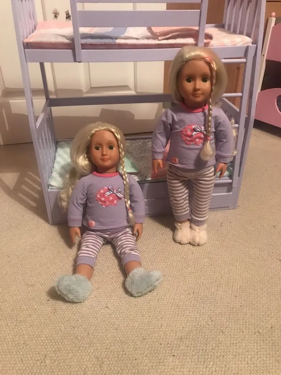 Our Generation Dolls and Bunk Beds - Image 1