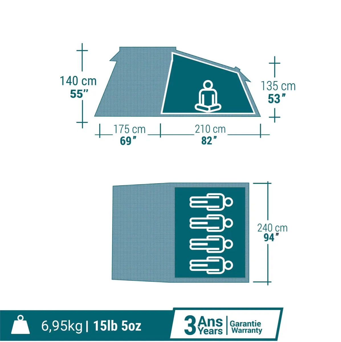4 person tent *never used* - Image 2