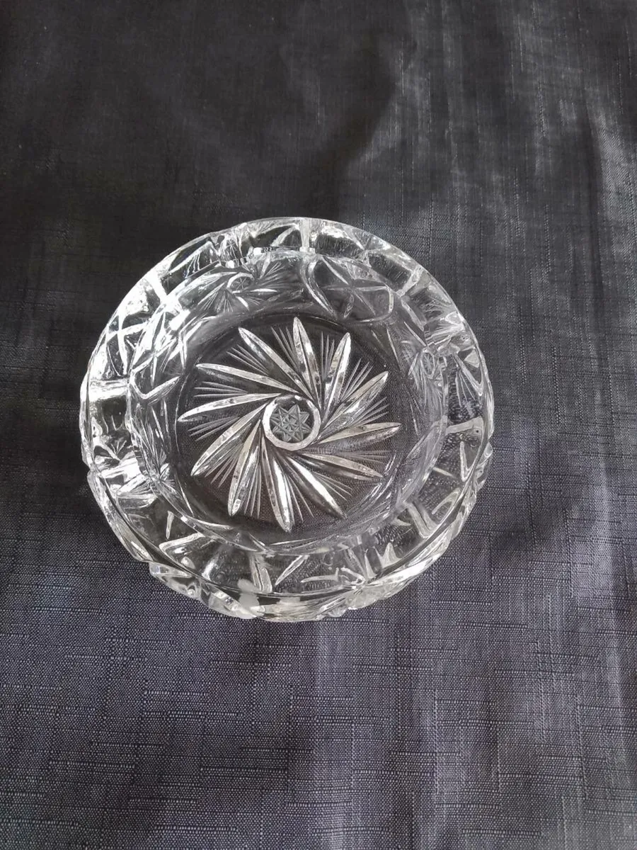 3 Heavy Lead Crystal Ashtrays - Image 3
