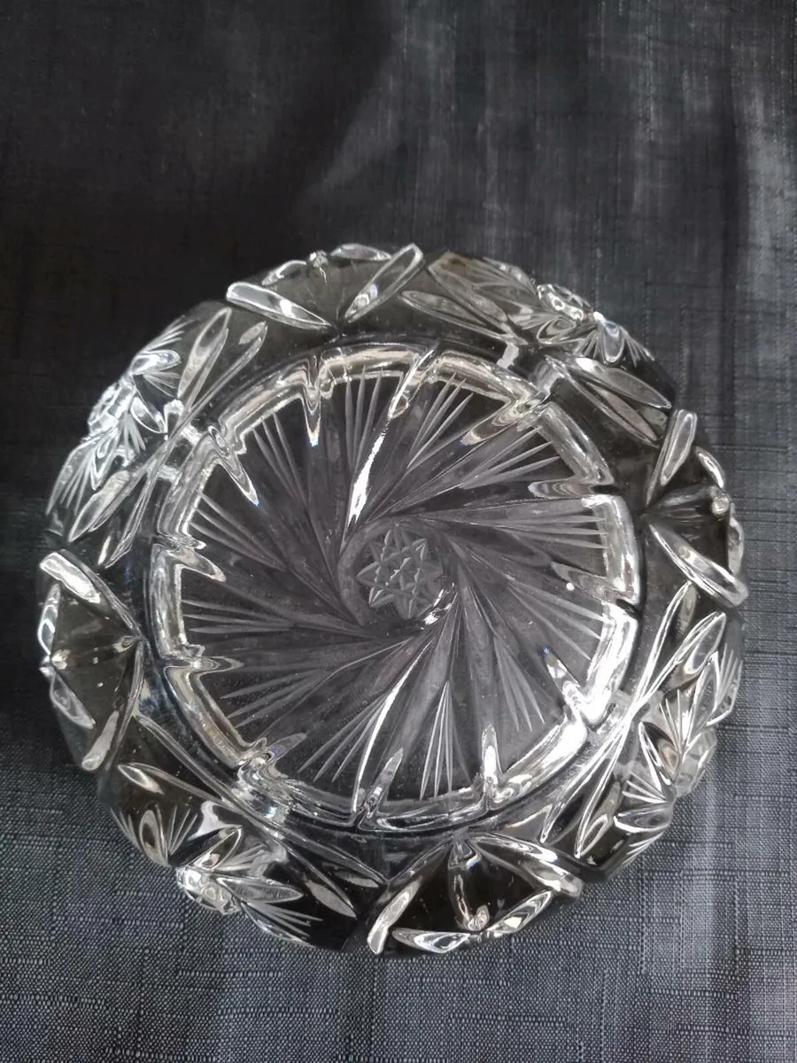 3 Heavy Lead Crystal Ashtrays - Image 4