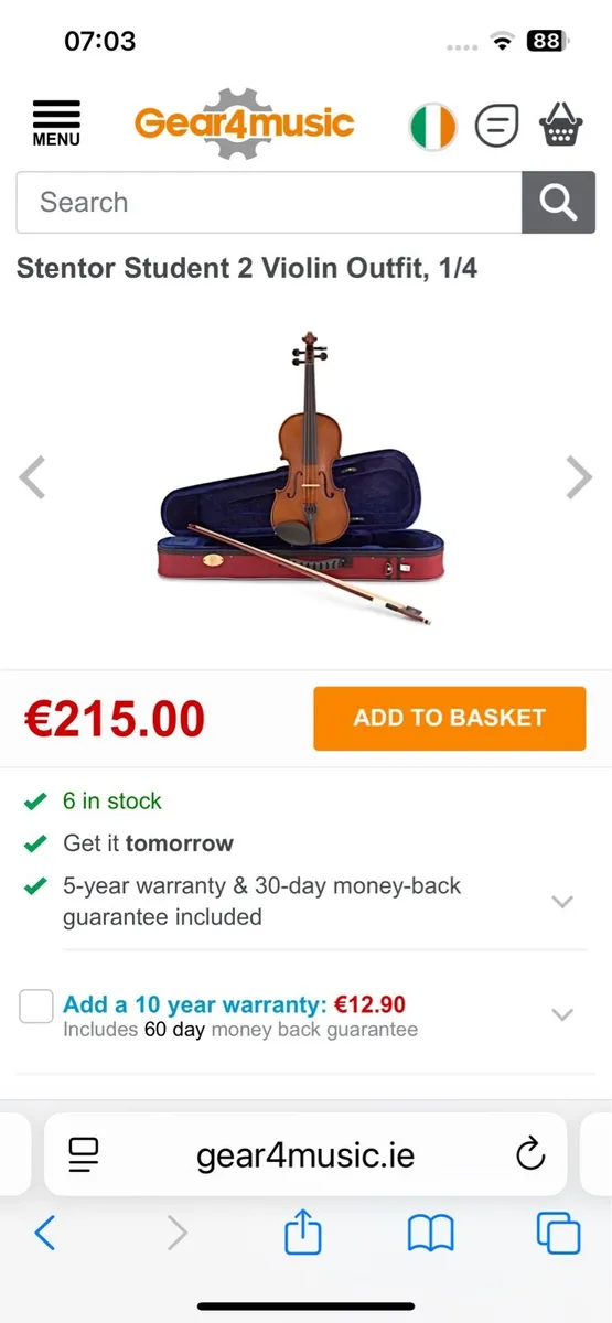 Stentor II 1/4 violin - Image 4