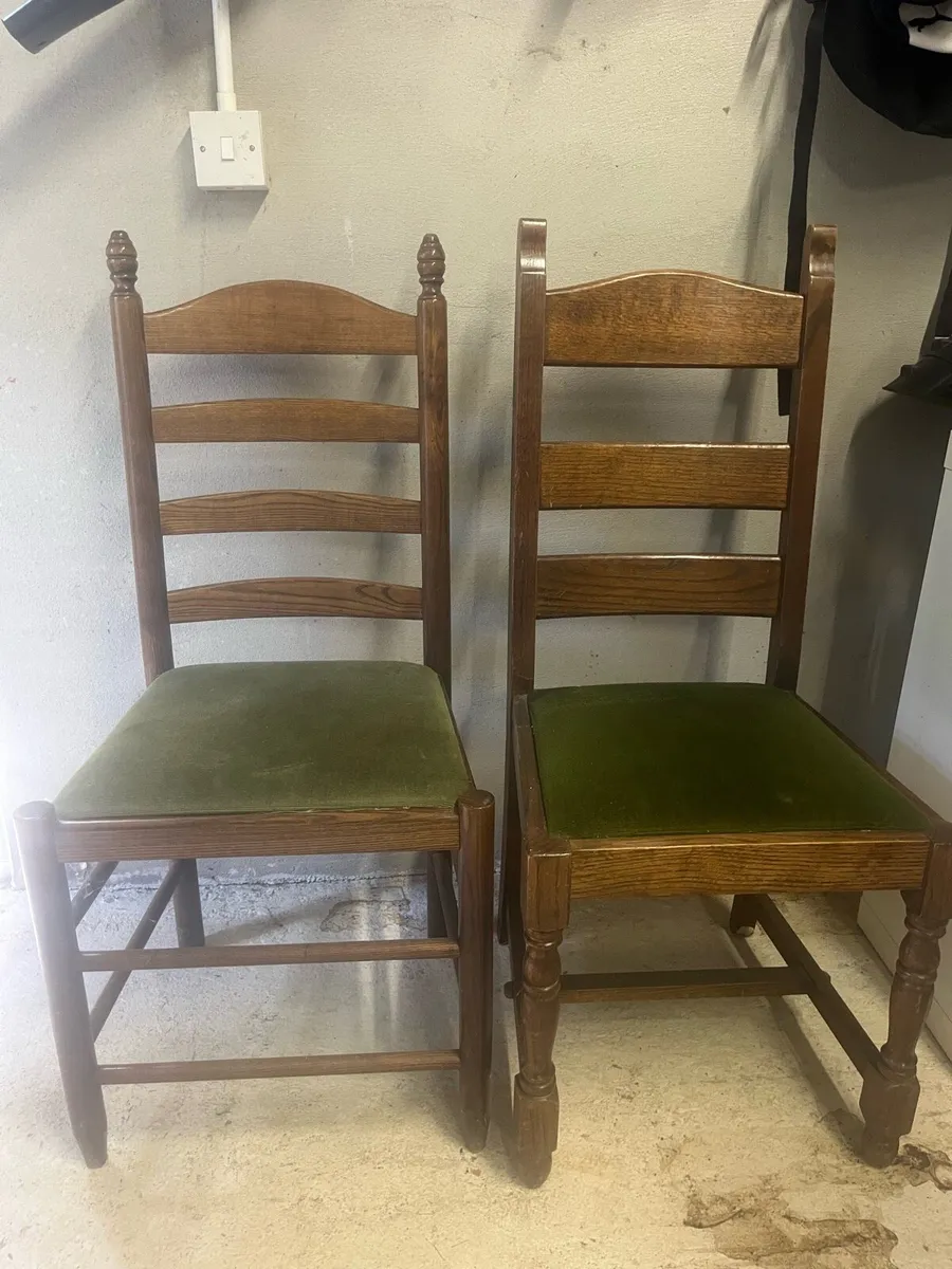 6 wooden dining room chairs - Image 2