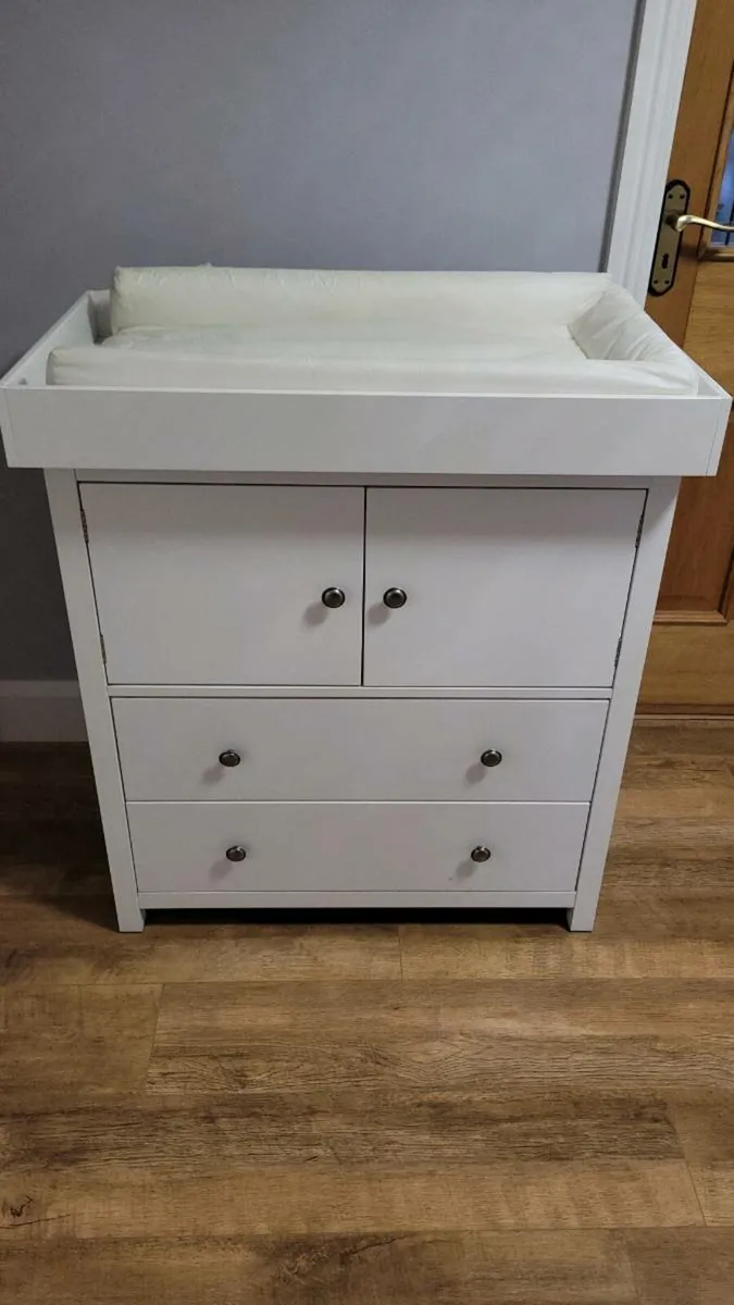 Baby Changing Table with Storage – White Unit - Image 2