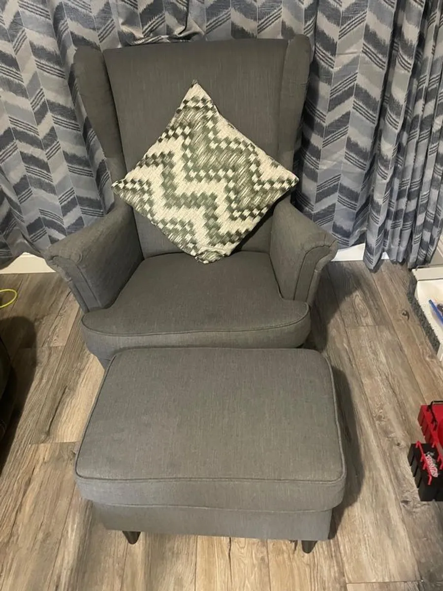 ikea chair and footstool - Image 1
