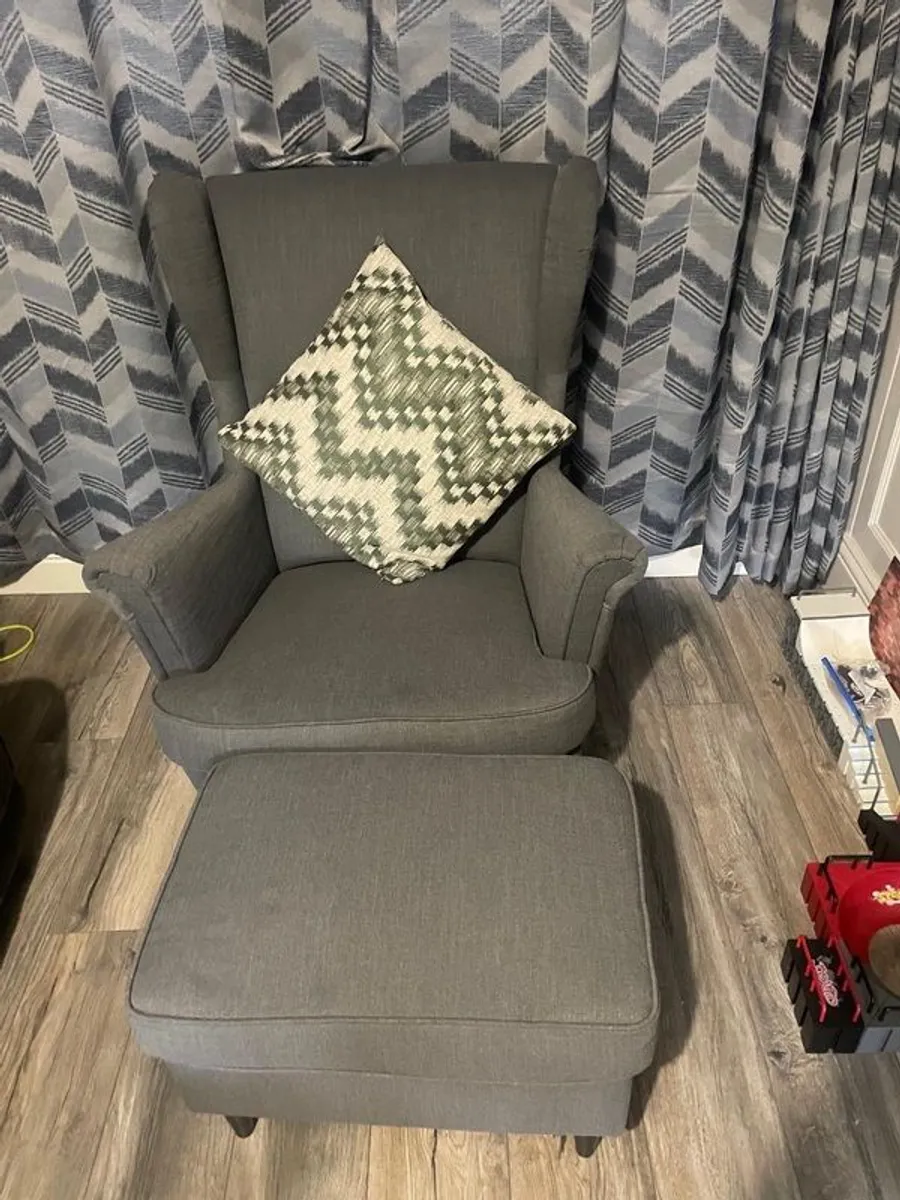 ikea chair and footstool - Image 4