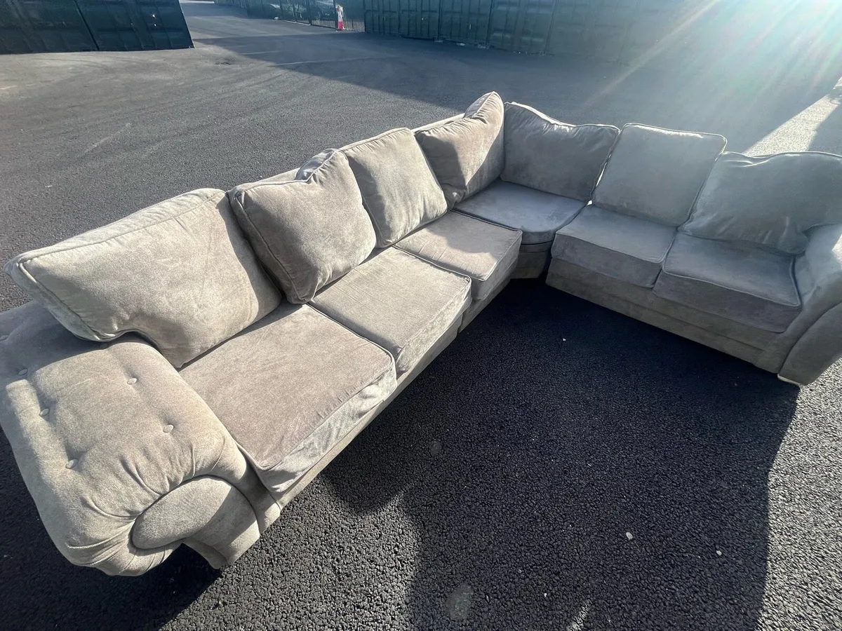 Large grey Verona corner sofa couch furniture - Image 2