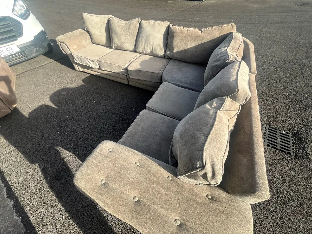Large grey Verona corner sofa couch furniture - Image 3