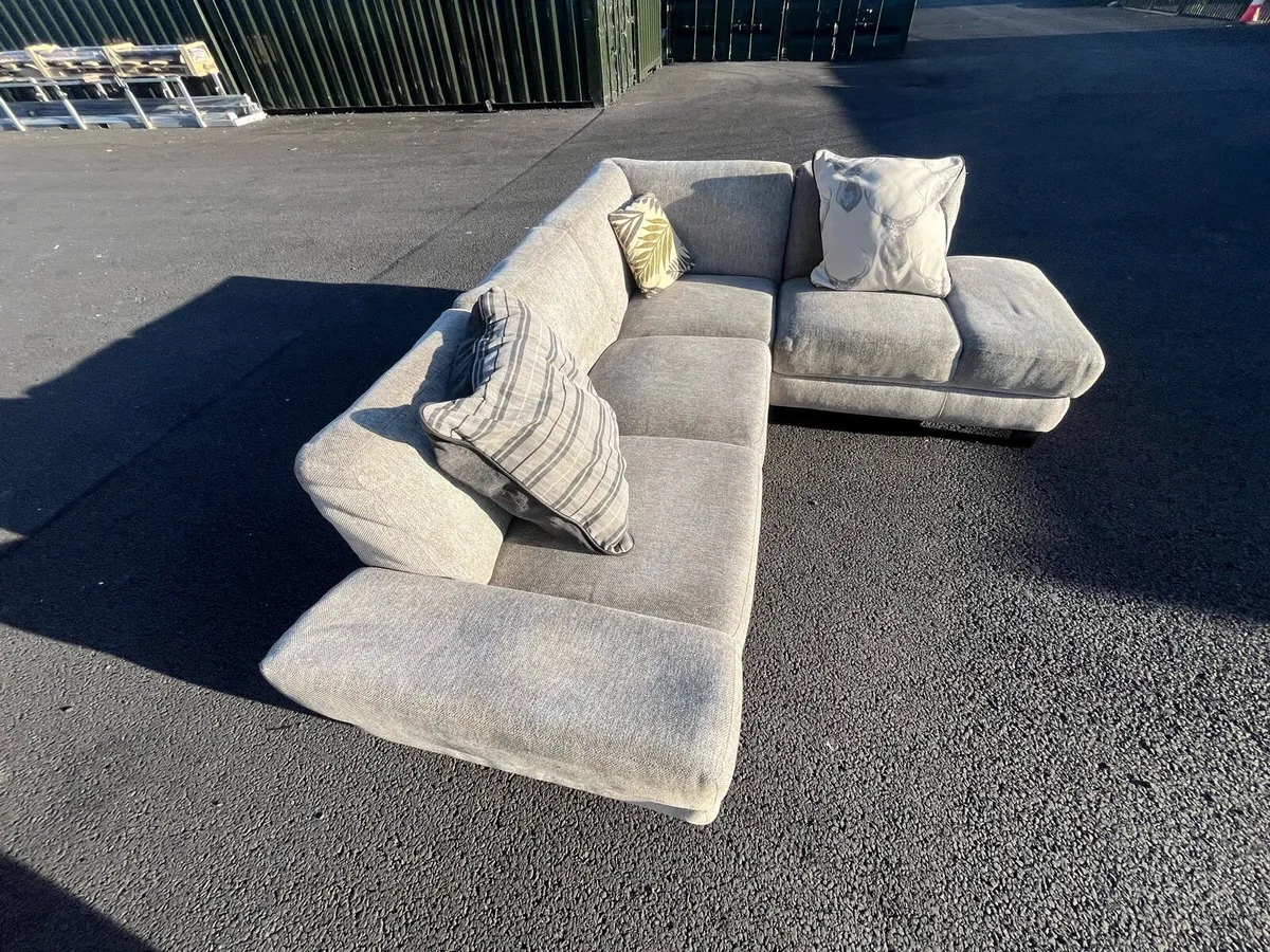 Neat grey corner sofa L shaped delivery available - Image 2