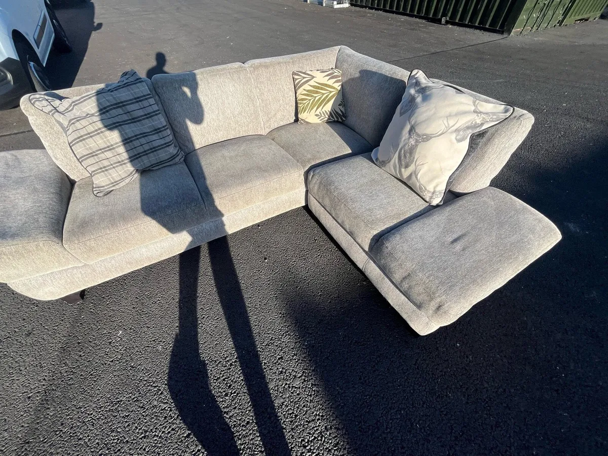 Neat grey corner sofa L shaped delivery available - Image 3