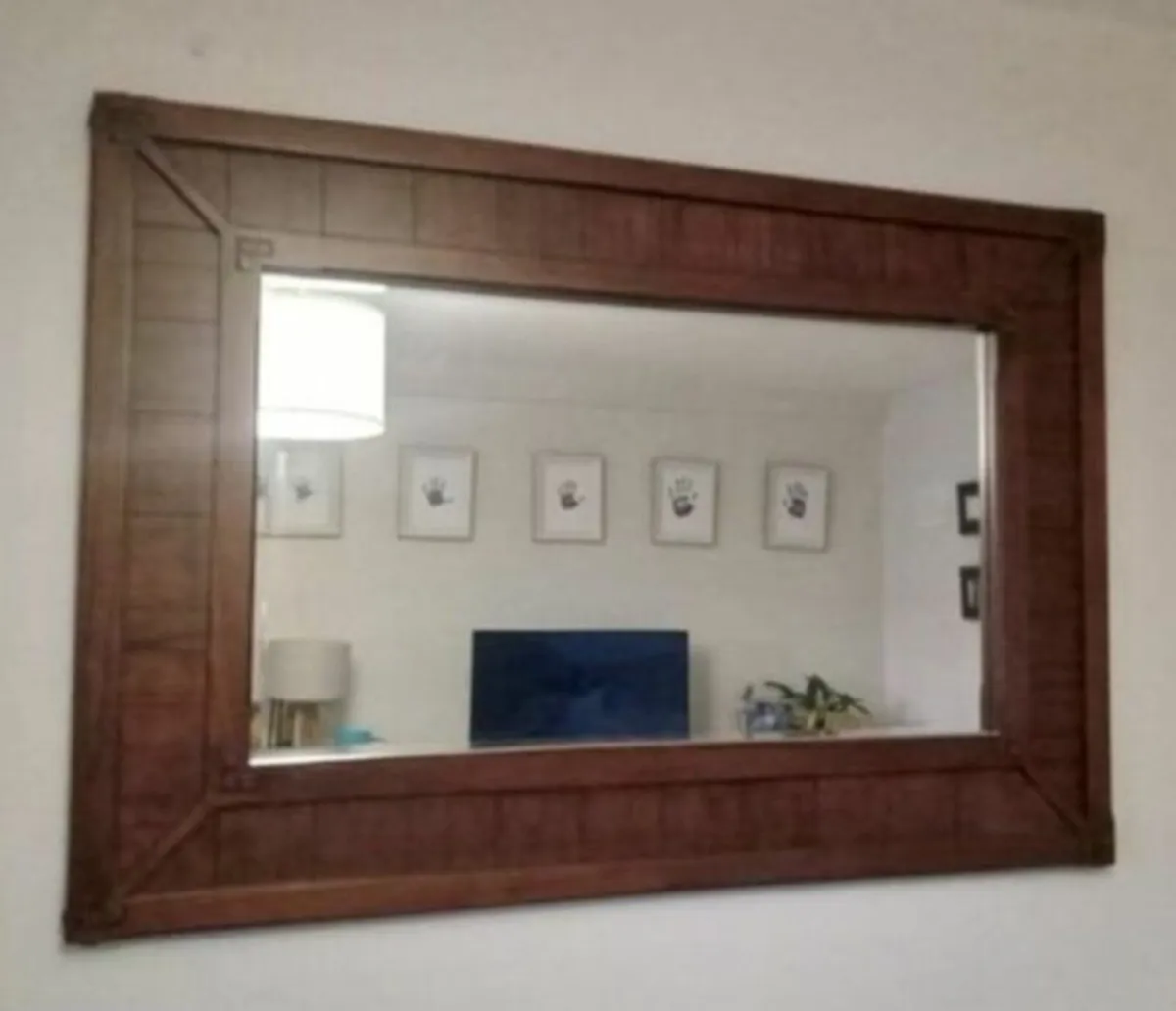 Large solid timber mirror in excellent condition, - Image 2