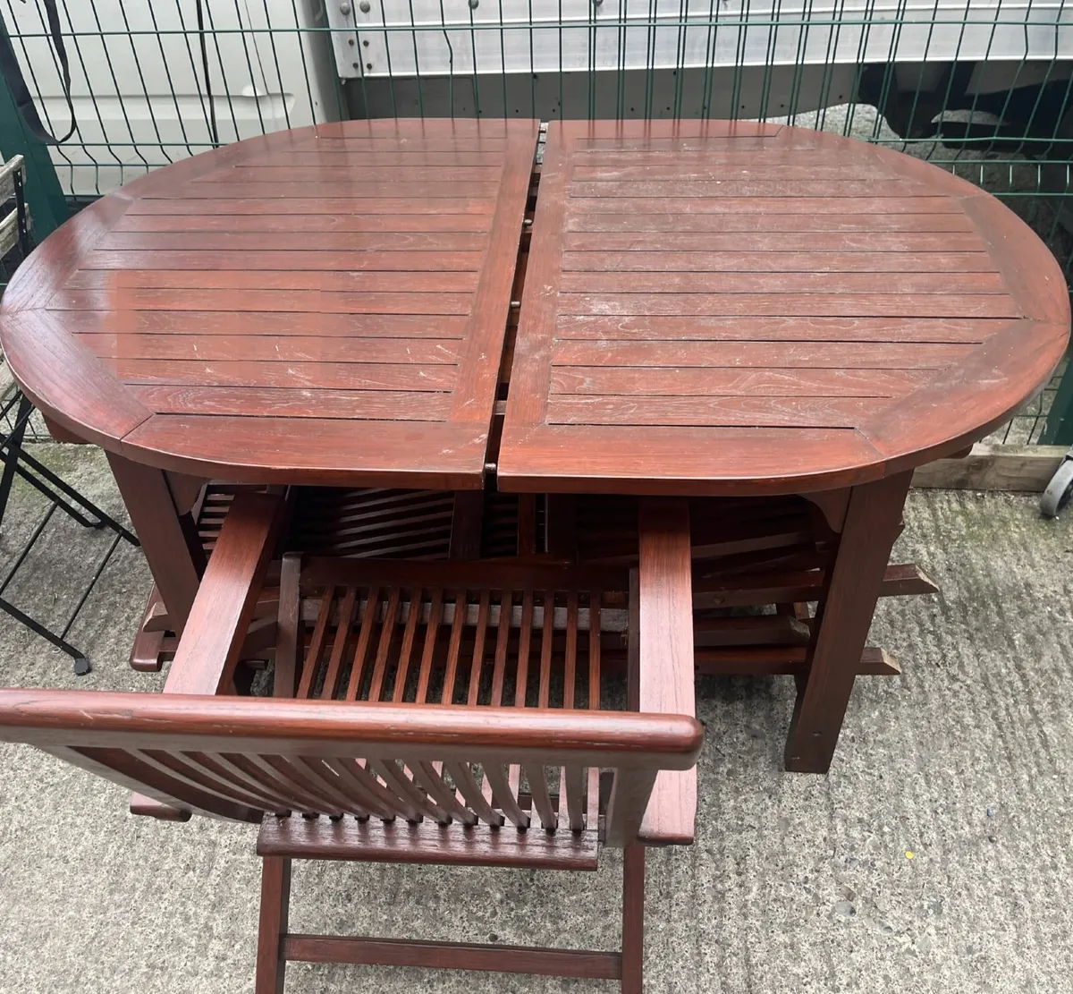 Oval Teak Extending Patio Table - Image 2