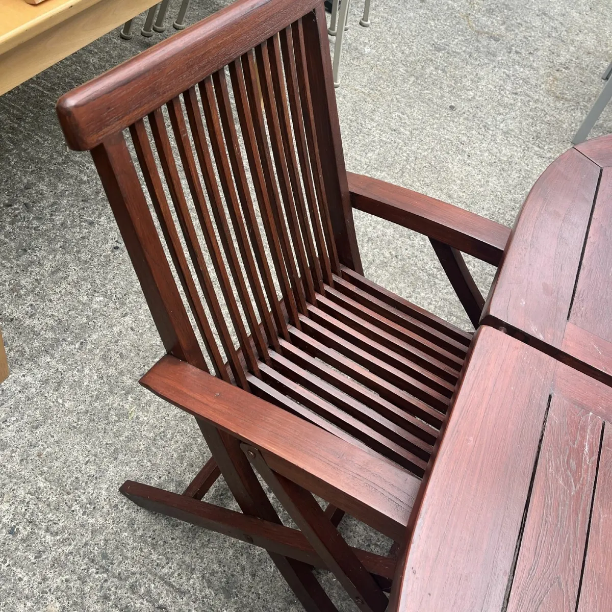 Oval Teak Extending Patio Table - Image 4