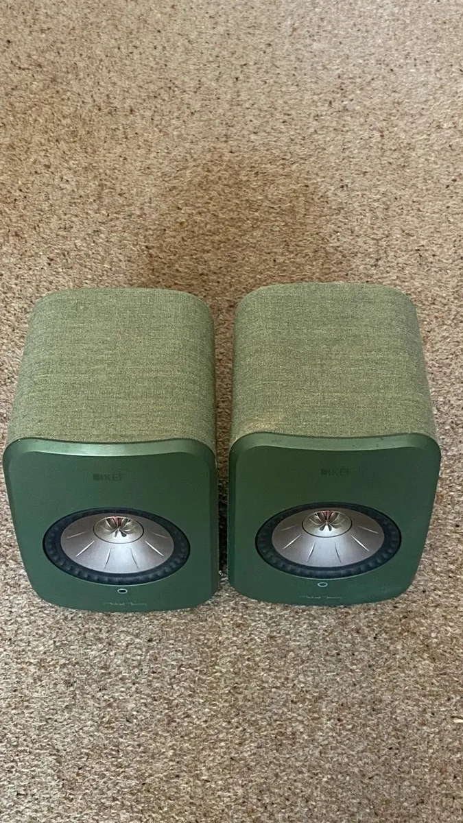 KEF LSX Wireless Speakers In Green w/ Fabric - Image 4