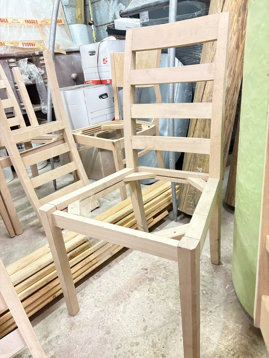 Vintage stripped-back Solid Wooden Dining Chairs - Image 3