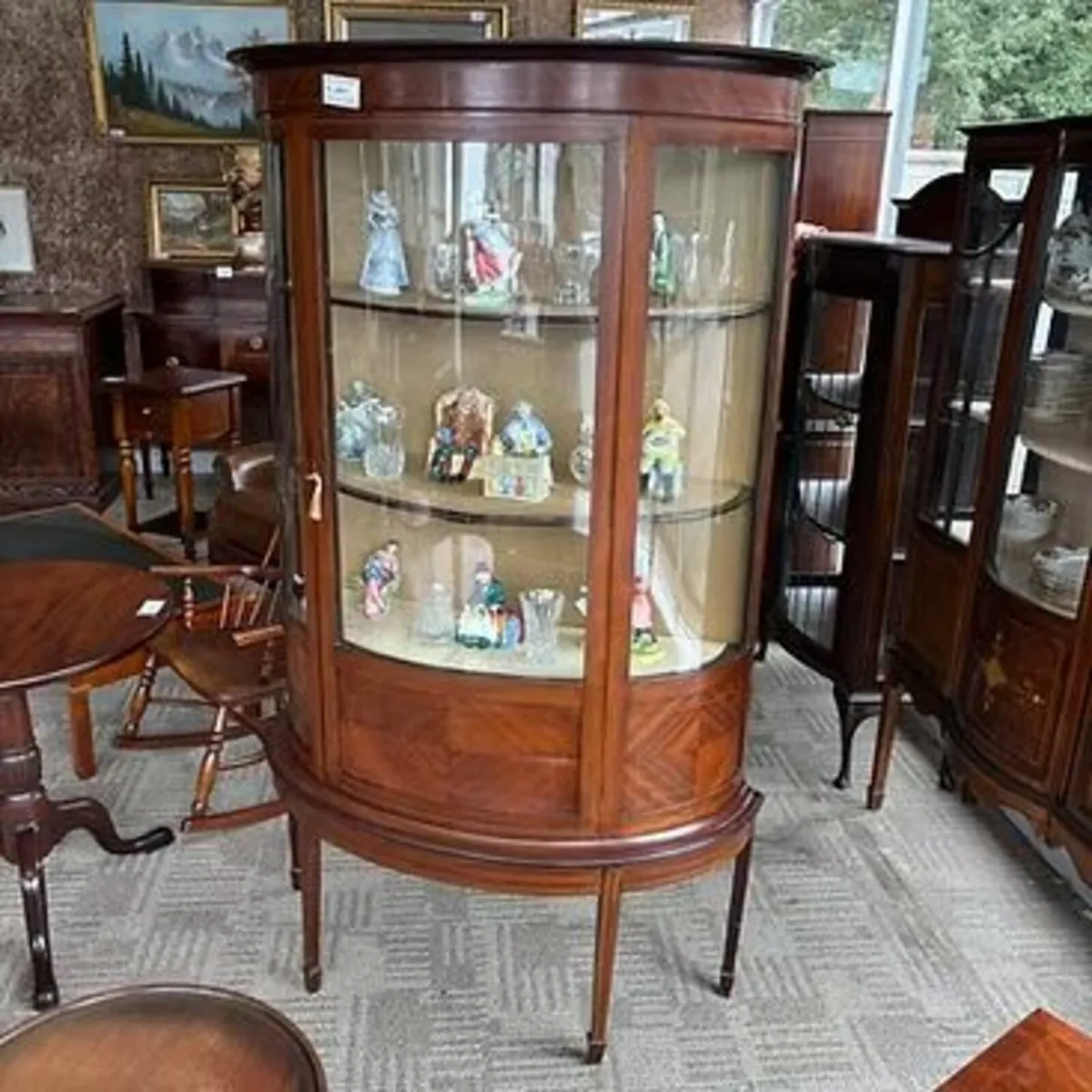 Fabulous mahogany Edwardian demi lune display cabi