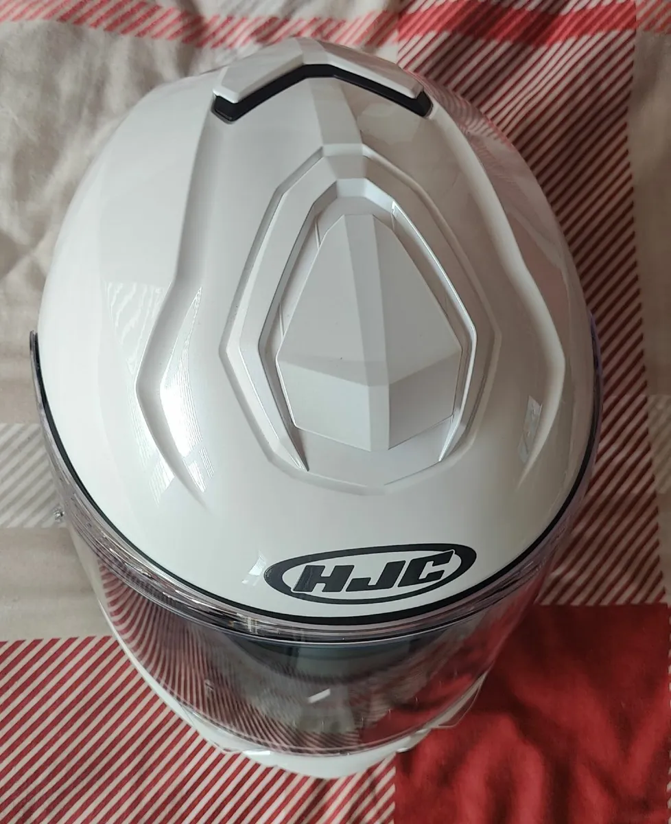 HJC i71 Pearl White Motorcycle Helmet - Like New - Image 3