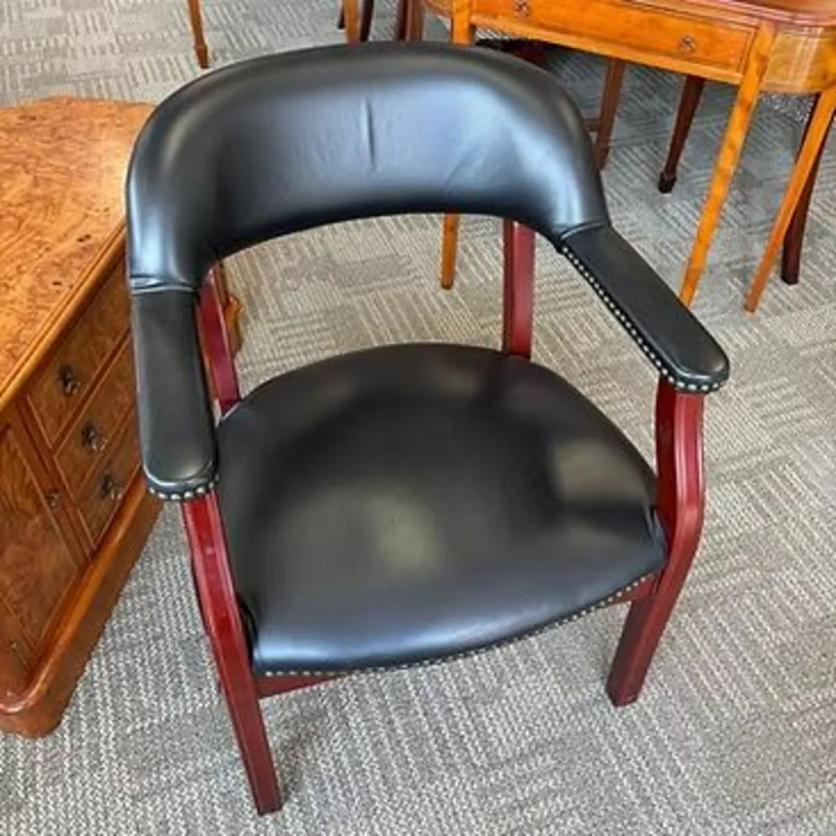 Fabulous leather captains style desk chair. Excell