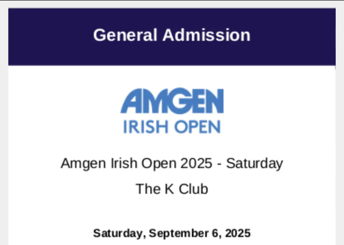 Amgen Irish open Saturday ticket - Image 1