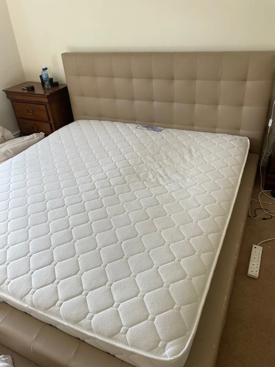 Super king bed frame and mattress - Image 2