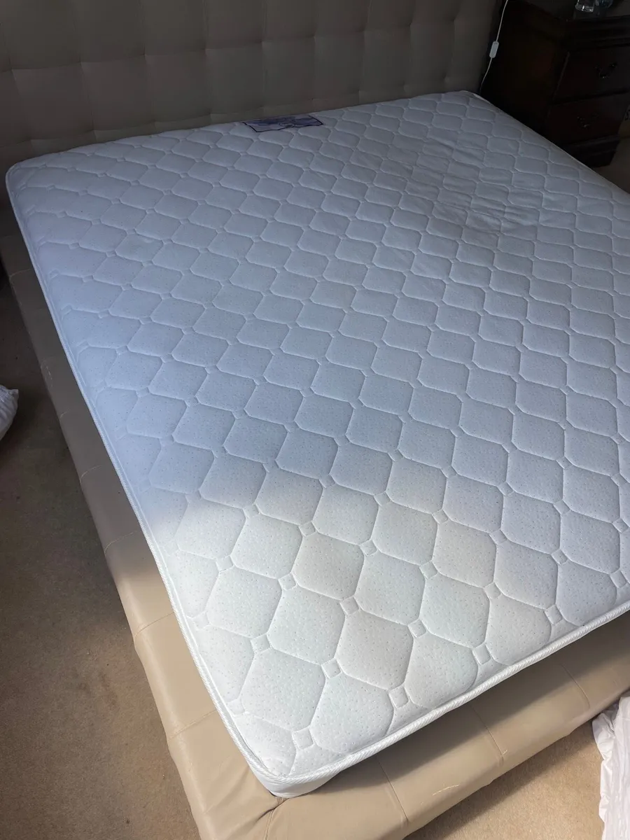 Super king bed frame and mattress - Image 3
