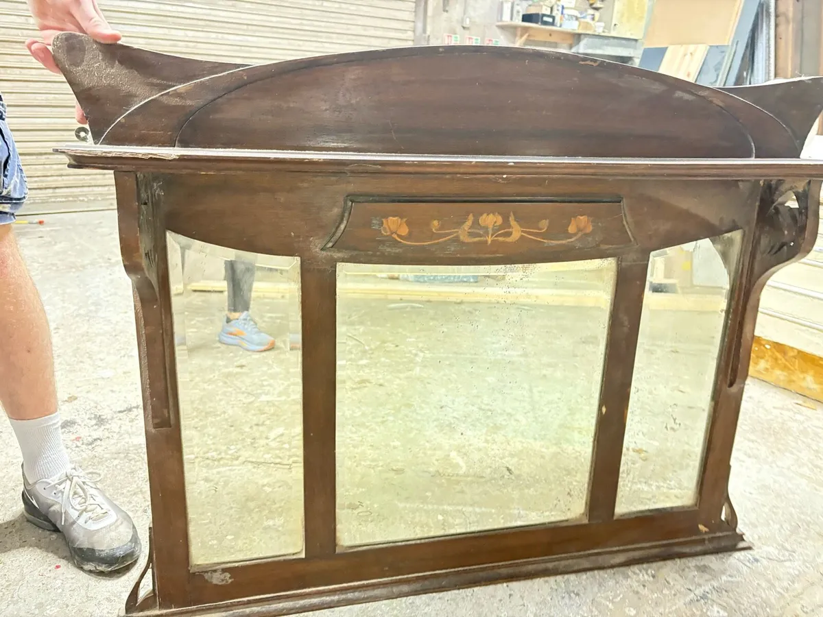 Mahogany beveled edged vintage mirror - Image 2