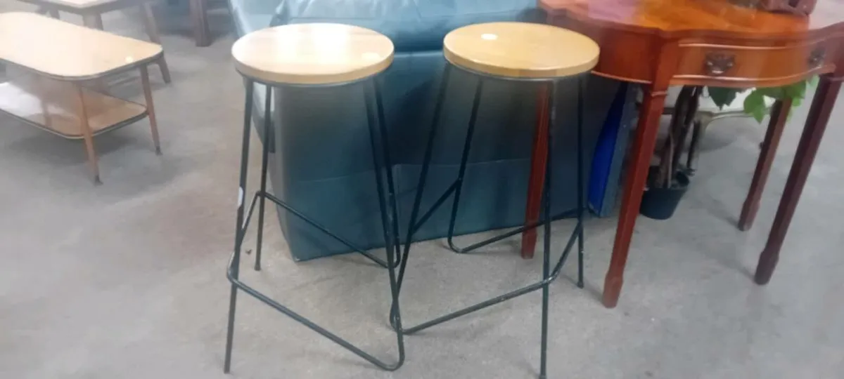 Modern Metal Based Kitchen Stools - Image 1
