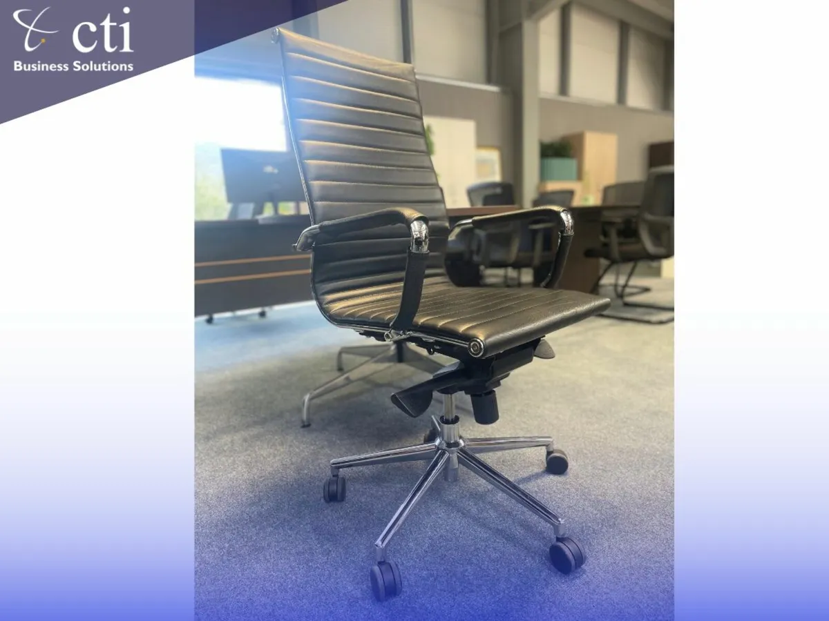 3.2M Walnut Boardroom Table & 12 Chairs - Grade A - Image 2